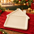 vaamlorig™ 12-Inch Gingerbread House Ceramic Serving Platter, Christmas Cookie Tray for Holiday Desserts & Snacks