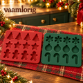 vaamlorig™ Christmas Silicone Chocolate & Candy Mold Set, 2-Pack 12-Cavity Holiday Shapes for Homemade Treats