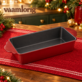 vaamlorig™ 9 × 5-Inch Nonstick Holiday Loaf Pan, Carbon Steel Bread & Pound Cake Pan with Scalloped Grip Tabs